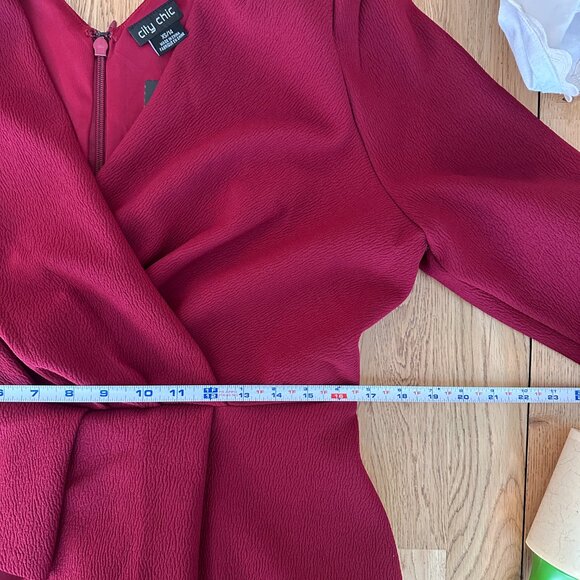 NWT XS (14) City Chic Maxi One Dream Deep Red High Low Dress - Picture 13 of 16